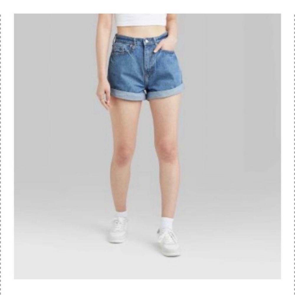 Wild Fable Highest Rise Embroidered Happy Mom Shorts Size 2 NWT